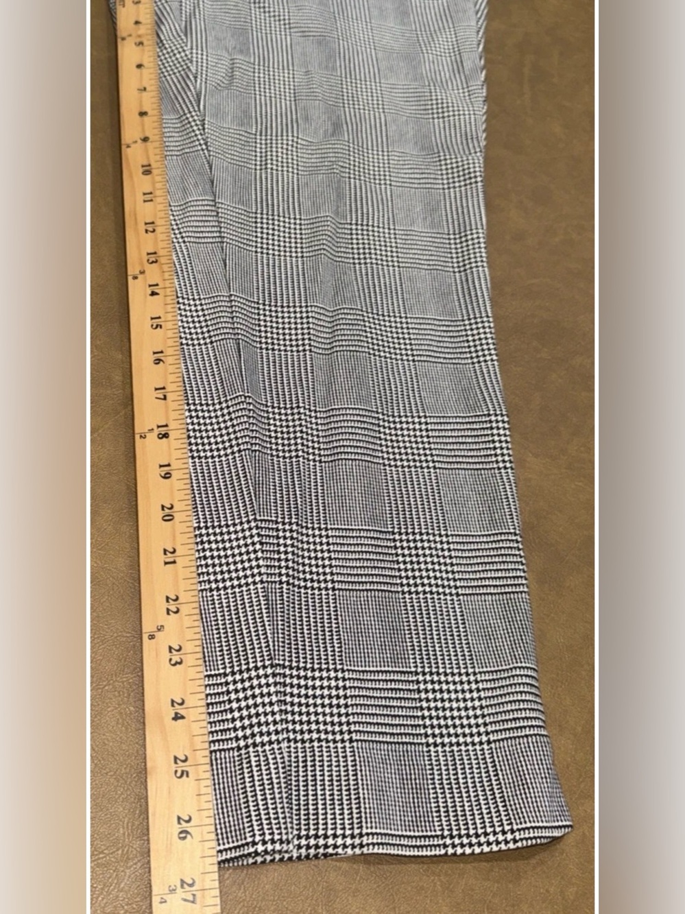 Torrid Women's Sz 2R Pull On Flat Front Career Pant Black / White Houndstooth - Picture 12 of 13
